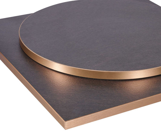 Cupria Slate - Copper edge Laminate Restaurant Table Top - 25mm