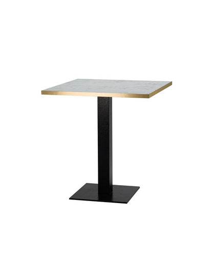 White Marble Effect - Gold Effect Laminate Restaurant Table Top - 25mm